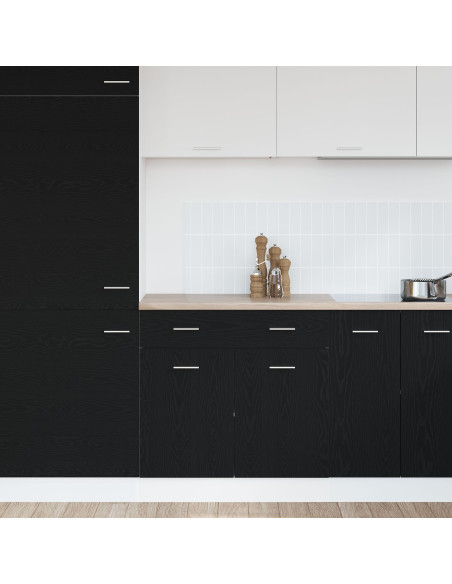 Armadio  con cassetto in rovere nero, 80x46x81,5 cm, realizzato in legno ingegnerizzato