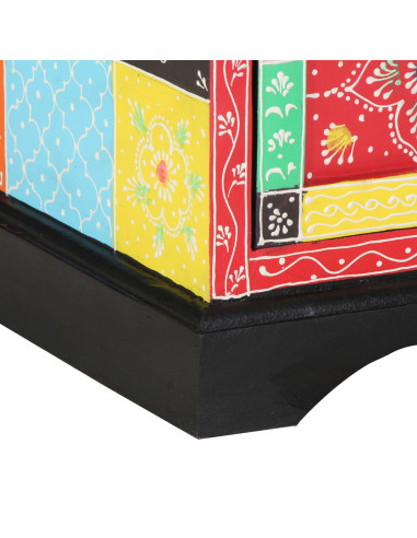 Mobile TV Multicolore 80 x 35 x 50 cm Legno di mango massello