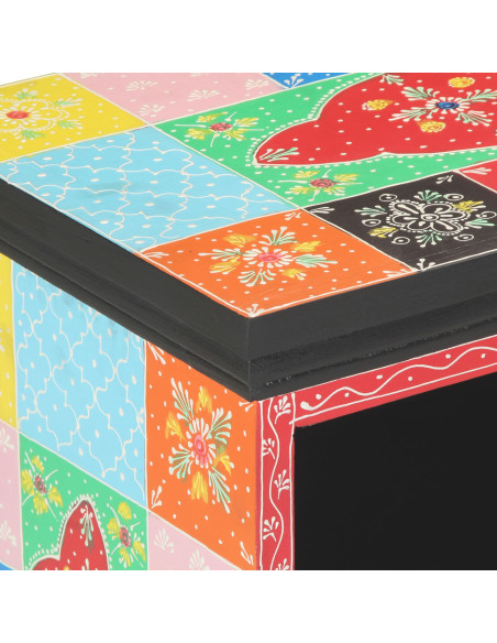 Mobile TV  Multicolore 80x35x50 cm in Legno Massello di Mango