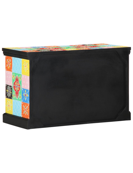 Mobile TV Multicolore 80 x 35 x 50 cm Legno di mango massello