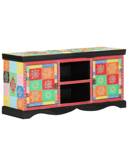 Mobile TV Multicolore 100 x 35 x 50 cm Legno di mango massello