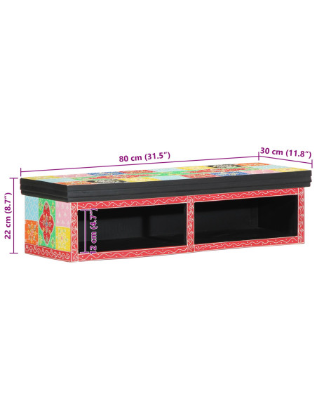 Mobile TV da Muro Multicolore 80x30x22 cm in Legno Ingegnerizzato