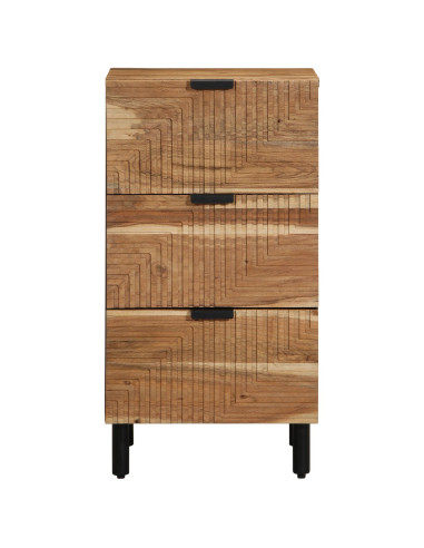 Credenza Naturale 40 x 33,5 x 75 cm Legno di Acacia Massello