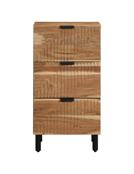 Credenza Naturale 40 x 33,5 x 75 cm Legno di Acacia Massello