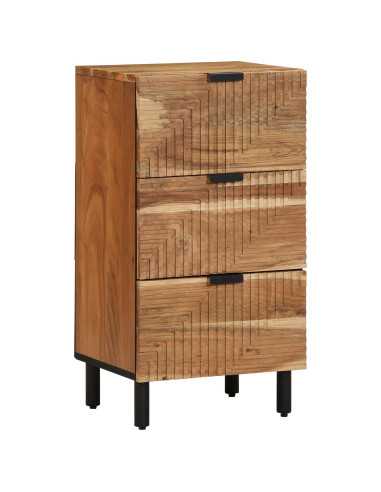 Credenza Naturale 40 x 33,5 x 75 cm Legno di Acacia Massello