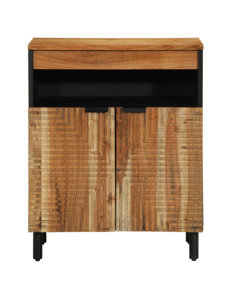 Credenza Naturale 60 x 33,5 x 75 cm Legno di Acacia Massello