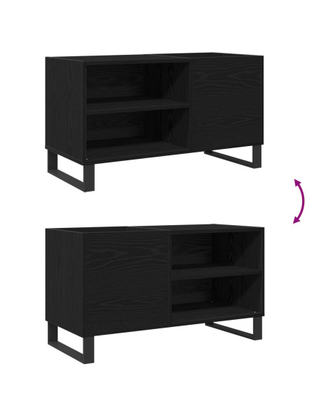 Mobile porta vinili con lo scaffale Rovere Nero 85 x 38 x 48 cm