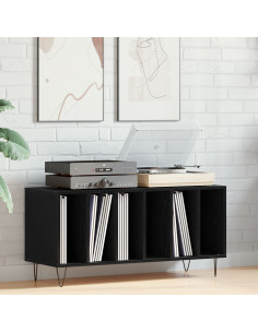 Mobile porta vinili Rovere Nero 100 x 38 x 48 cm