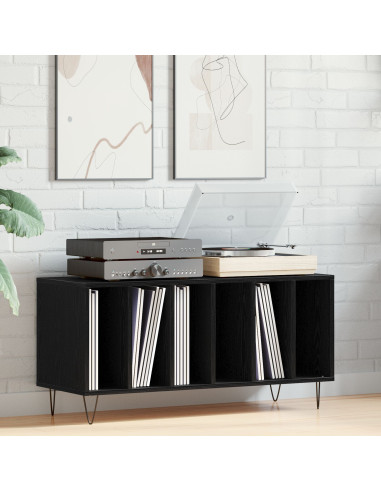 Mobile porta vinili Rovere Nero 100 x 38 x 48 cm