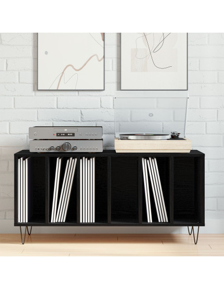 Cabinet per registratori  Nero Rovere 100x38x48 cm Legno ingegnerizzato