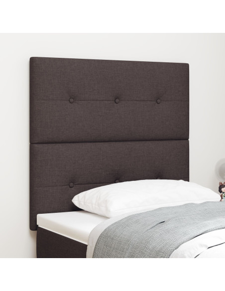Testiera imbottita  marrone scuro 80 cm in tessuto