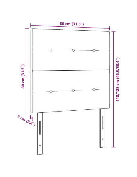 Testiera con testiera Talpa 80 cm Pelle Sintetica