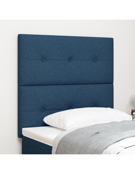 Testiera  Imbottita con Bottoni Blu 80 cm in Tessuto