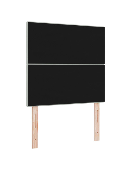 Testiera  imbottita con bottoni Grigio chiaro 80 cm in Velluto