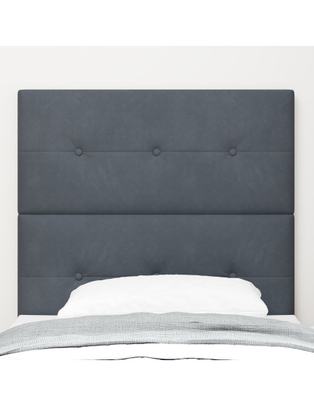Testiera Button Tufted Grigio Scuro 80 cm in Velluto