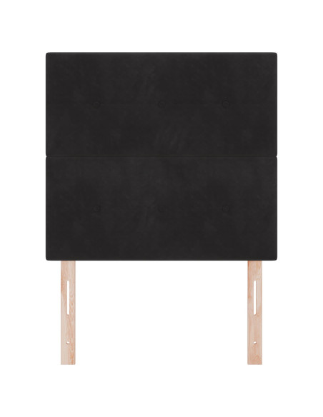 Testiera  con bottoni trapuntati nera 80 cm in velluto