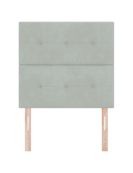 Testiera  Con bottoni trapuntati Grigio chiaro 90 cm Velluto