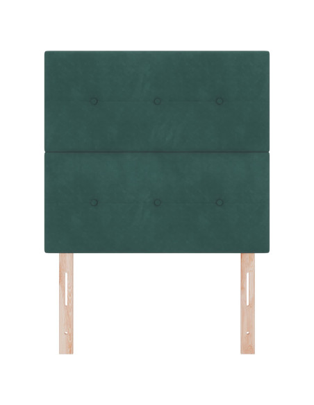 Testiera  con bottoni trapuntati Verde Scuro 90 cm in Velluto