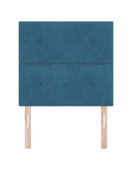 Testiera vitaXL Pieghettata Blu Scuro 90 cm Velluto