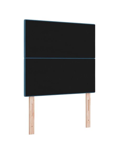 Testiera vitaXL Pieghettata Blu Scuro 90 cm Velluto