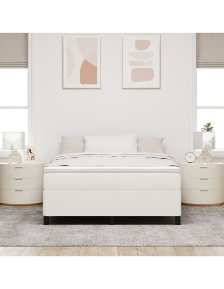 Struttura Letto Panna 140x190 cm Tessuto A Coste