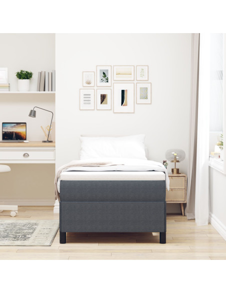 Letto a molle Grigio scuro 100 x 200 cm Velluto