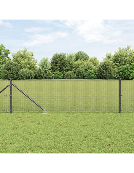 Recinzione a Filo Saldato  con 7 Picchetti Grigi 0.4 x 10 m in Acciaio