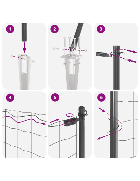 Recinzione a Filo Saldato  con 7 Picchetti Grigi 0.4 x 10 m in Acciaio
