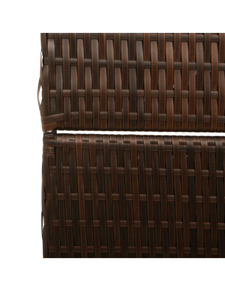 Divisore per stanze  3 pannelli pieghevoli marrone 146x180 cm in polirattan