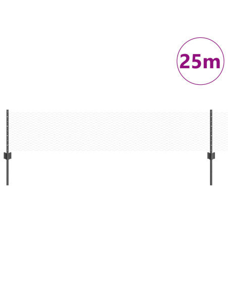 Pali di Recinzione  11 pz U-Channel Grigio 40 cm Acciaio, Recinzione Esagonale  Grigia 0.4x25 m Acciaio