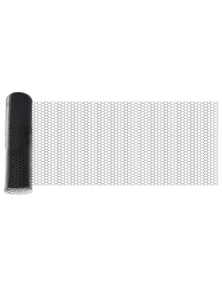 Recinzione con Posto Grigio 0,6 x 25 m Acciaio e PVC