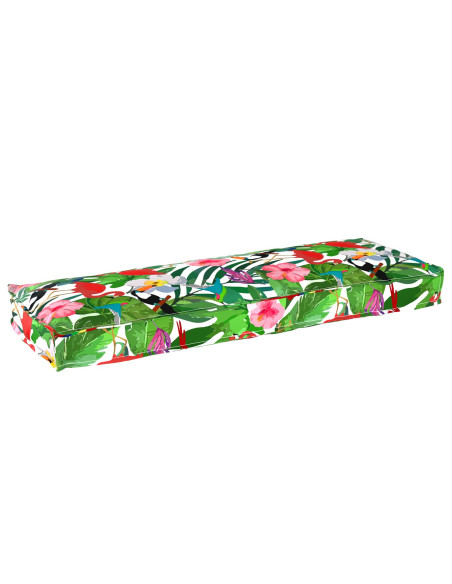 Cuscino per panca  Giungla tropicale 120x40x8 cm tessuto Oxford