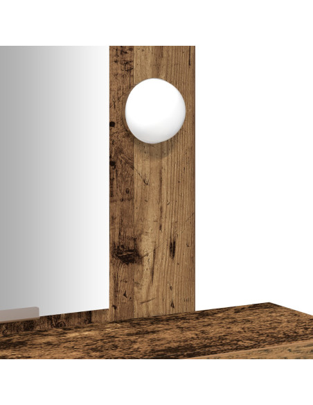 Toletta  con luci LED Legno Vecchio 50x41x140 cm