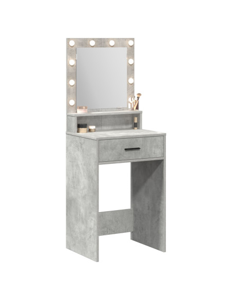 Tavolo da Trucco con cassetto Grigio cemento 50 x 41 x 135 cm