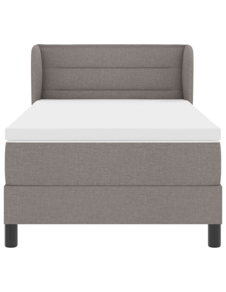 Letto Box Spring con Materasso in Tortora 90x190 cm Tessuto