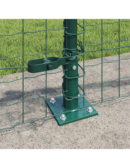 Set di pali per recinzione  Set di 13 Verde Metallo, Cemento