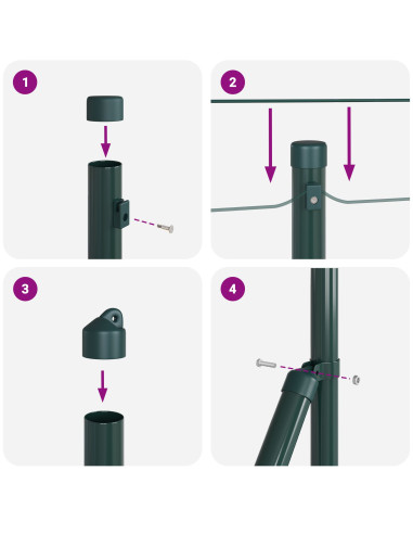 Palo della recinzione 13 pcs Verde Acciaio