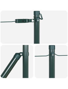 Palo della recinzione 7 pcs Verde Acciaio 2