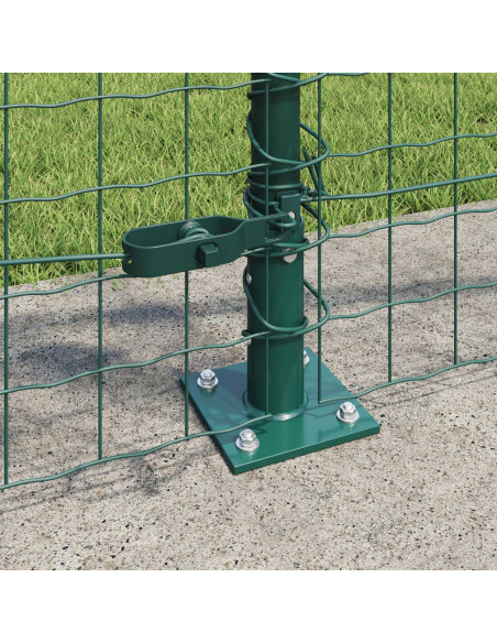 Set di pali da recinzione  13 pezzi Verde Cemento, Metallo