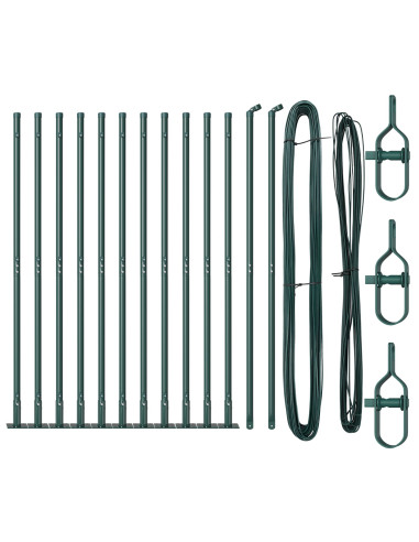 Palo della recinzione 13 pcs Verde Acciaio