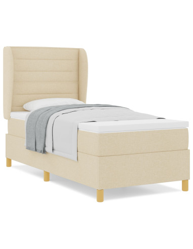 Letto con molle e materasso Grigio Scuro 90x190 cm Tessuto