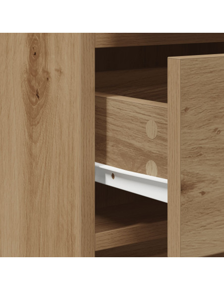 Set da Toeletta 3 Pezzi con LED in Legno Ingegnerizzato Rovere di
