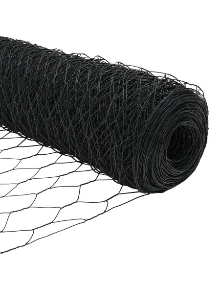 Pali per Recinzione  11 pcs U-Channel Grigio 40 cm Acciaio, Recinzione Esagonale  Grigio 0,4x50 m Acciaio