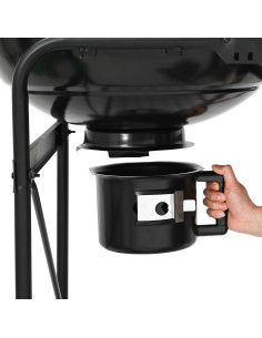 Griglia da Esterno con ruota Nero 91 x 71 x 107 cm Metallo 2