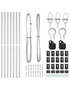 Palo della recinzione 7 pcs Argento Acciaio 2