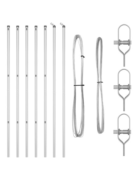 Palo della recinzione 7 pcs Argento Acciaio