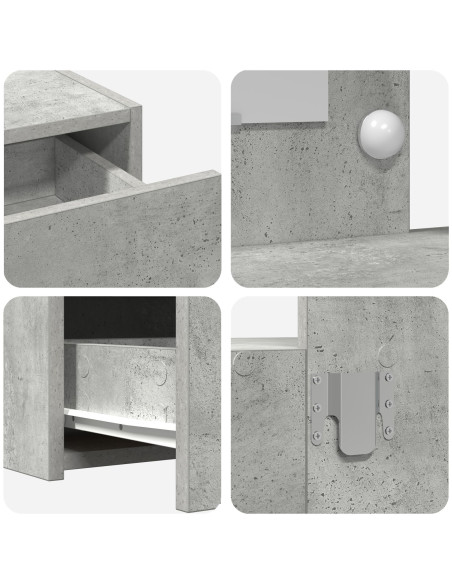 Tavolo da trucco da appendere con luci LED Grigio cemento