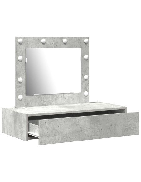 Tavolo da trucco da appendere con luci LED Grigio cemento