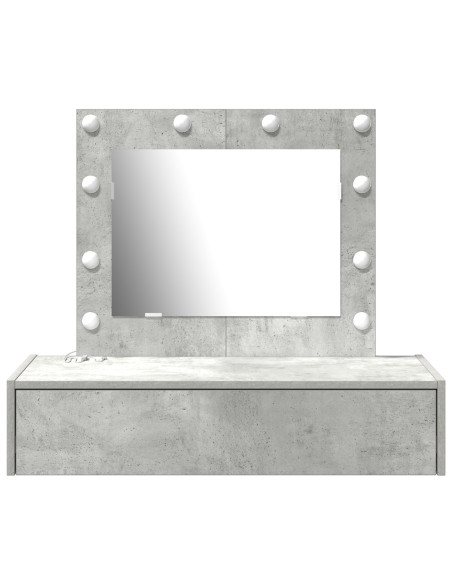 Tavolo da trucco da appendere con luci LED Grigio cemento