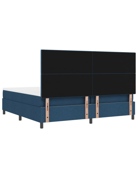 Letto box spring  con materasso e LED blu 200x200 cm in tessuto